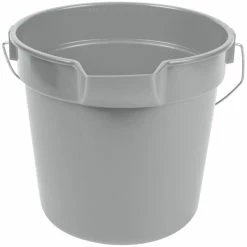 Continental 8110GY Huskee 10 Qt. Gray Round Utility Bucket