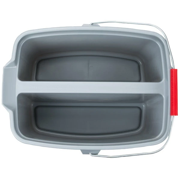 Rubbermaid FG262888GRAY 19 Qt. Divided Gray Bucket 4 Rubbermaid FG262888GRAY 19 Qt. Divided Gray Bucket - Image 4