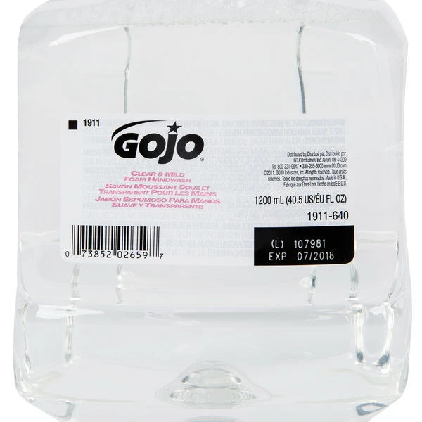 GOJO® 1911-02 LTX Clear & Mild 1200 ML Fragrance Free Foaming Hand Soap 6 GOJO® 1911-02 LTX Clear & Mild 1200 ML Fragrance Free Foaming Hand Soap - Image 6