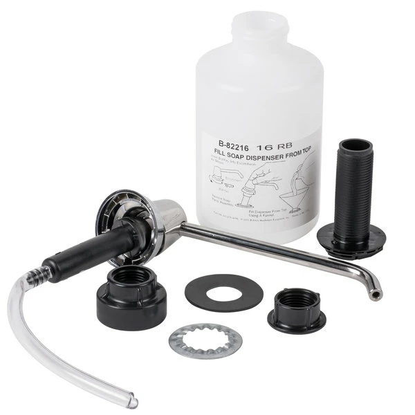 Bobrick B-82216 Deck Mounted 20 Oz. Liquid Soap Dispenser 2 Bobrick B-82216 Deck Mounted 20 Oz. Liquid Soap Dispenser - Image 2