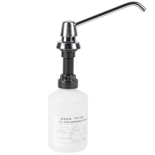 Bobrick B-82216 Deck Mounted 20 Oz. Liquid Soap Dispenser 1 Bobrick B-82216 Deck Mounted 20 Oz. Liquid Soap Dispenser