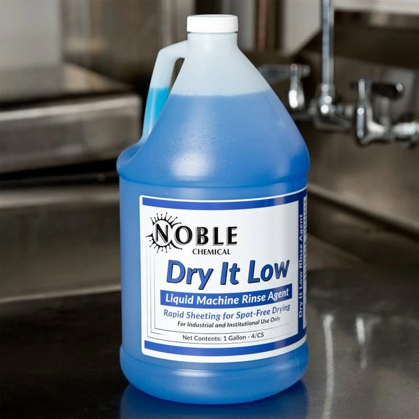 Noble Chemical 1 Gallon / 128 Oz. Dry It Low Rinse Aid Gallon / Drying Agent For Low Temperature Dish Machines - 4/Case 1 Noble Chemical 1 Gallon / 128 Oz. Dry It Low Rinse Aid Gallon / Drying Agent For Low Temperature Dish Machines - 4/Case