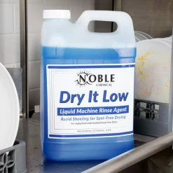 Noble Chemical 2.5 Gallon / 64 Oz. Dry It Low Rinse Aid Gallon / Drying Agent For Low Temperature Dish Machines - 2/Case