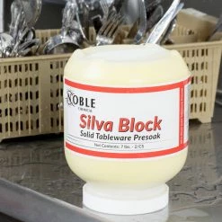Noble Chemical Silva Block 7 Lb. / 112 Oz. Solid Tableware Presoak - 2/Case
