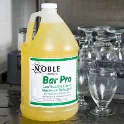 Noble Chemical Bar Pro 1 Gallon / 128 Oz. Low Sudsing Manual Glass Washer Detergent - 4/Case