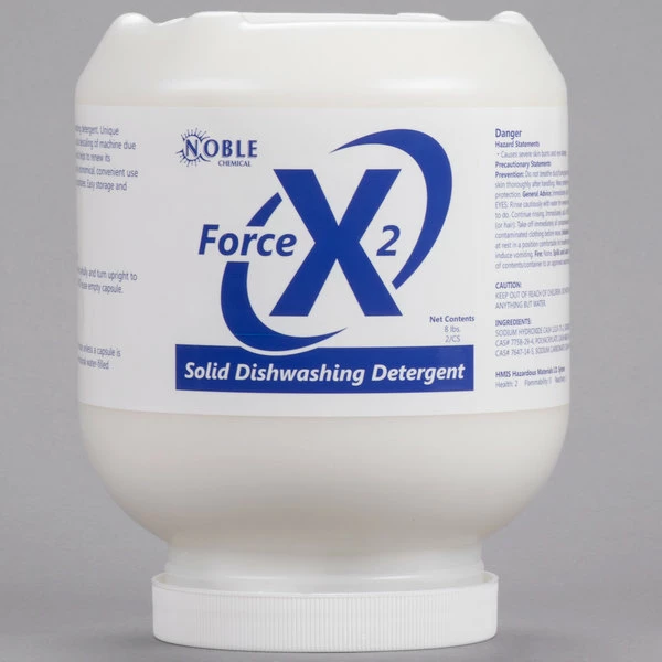 Noble Chemical Force X2 8 Lb. / 128 Oz. Solid Dish Machine Detergent - 2/Case 2 Noble Chemical Force X2 8 Lb. / 128 Oz. Solid Dish Machine Detergent - 2/Case - Image 2
