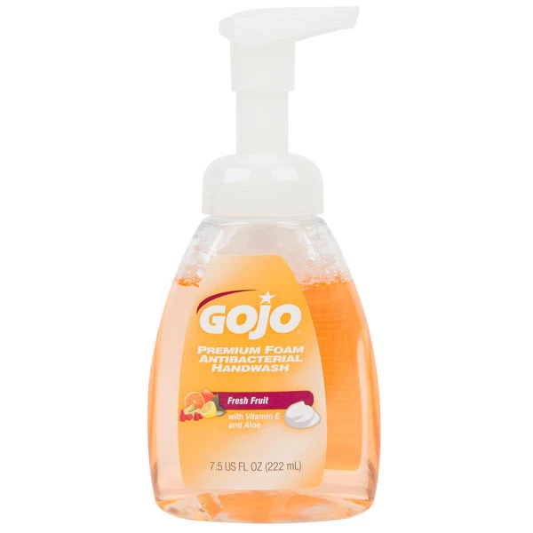 GOJO® 5710-06 Premium 7.5 Oz. Fresh Fruit Foaming Antibacterial Hand Soap With Pump 2 GOJO® 5710-06 Premium 7.5 Oz. Fresh Fruit Foaming Antibacterial Hand Soap With Pump - Image 2